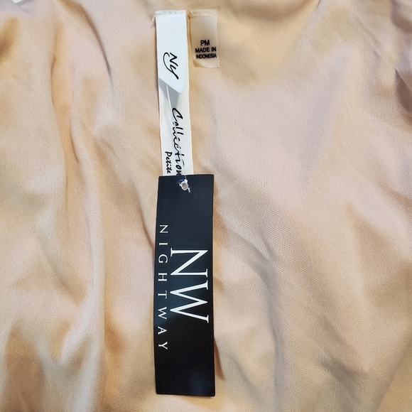 NWT Night Way Cream Pleated Dress - Picture 3 of 3